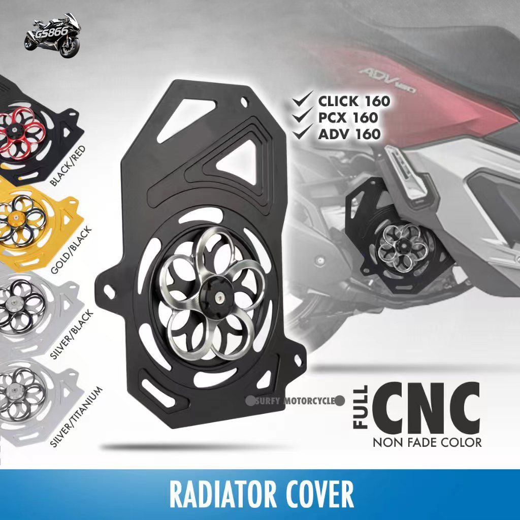 Radiator Cover Windmill Full CNC 2-Color Spinner Design For ADV 160 PCX ...