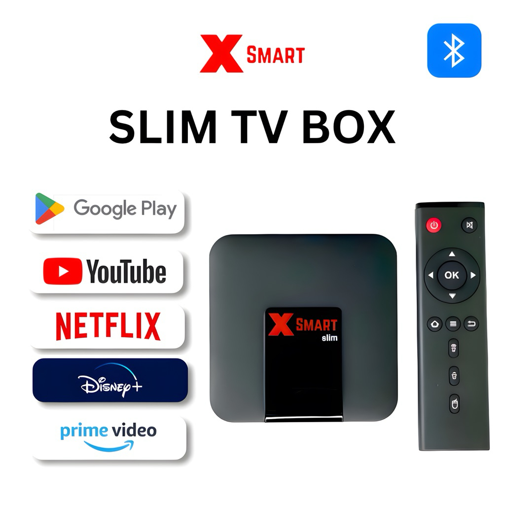 XSmart TV BOX (SLIM) Android | Fast 5G WiFi | Bluetooth | Clear 4K | 3 ...