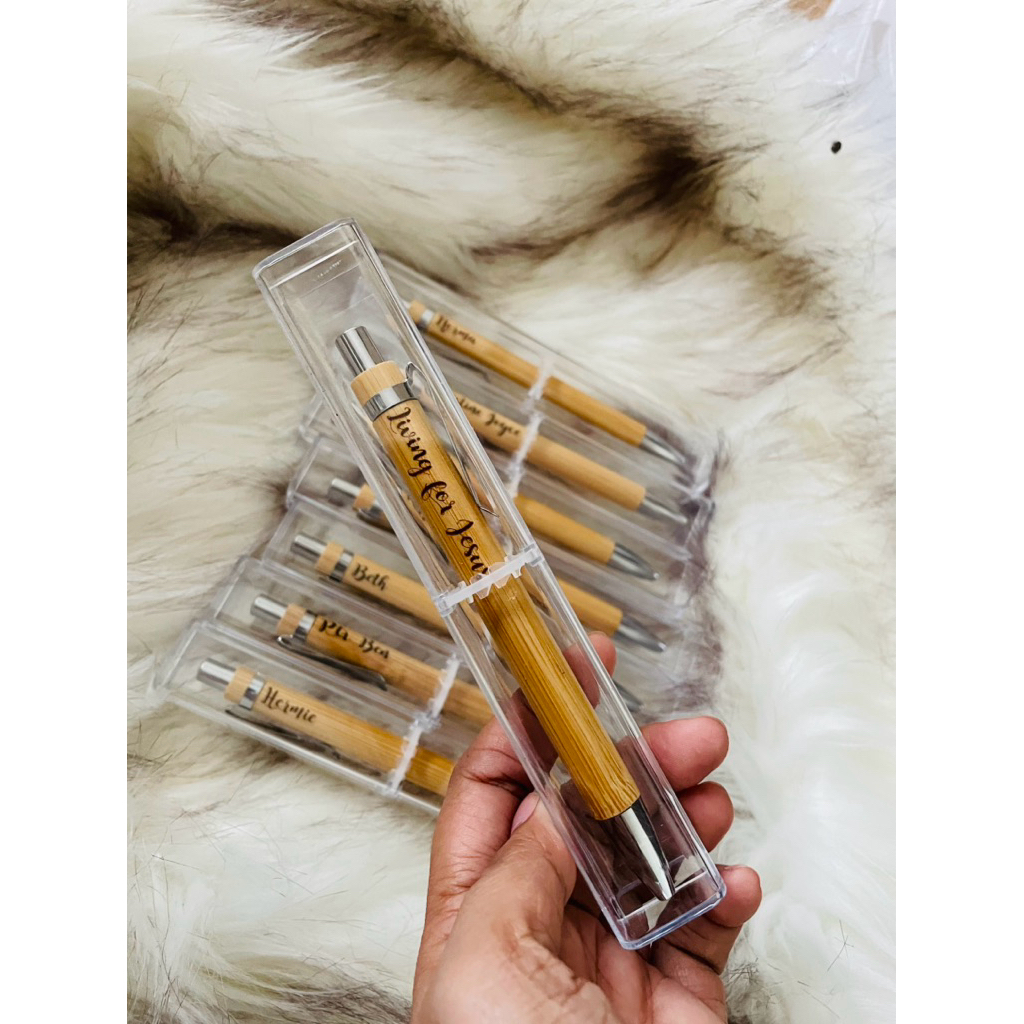 Customized Engrave Bamboo Pen | Shopee Philippines