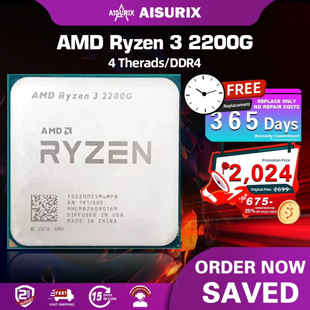 AISURIX R3 2200G AMD Ryzen 3 2200G Socket AM4 Desktop Processor 4-Core ...