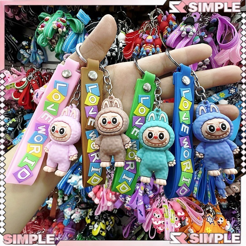 Labubu Cartoon Keychain Doll Backpack Charm Colorful Labubu Sheep ...