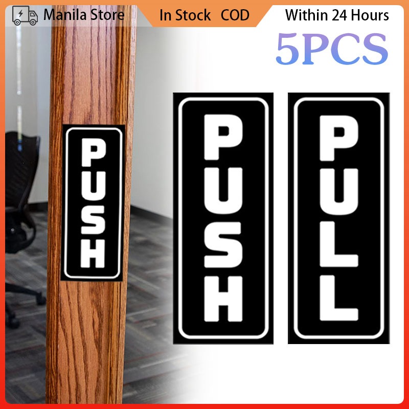 5Pair Push Pull Stickers Durable Door Labels Clear Instructions For ...