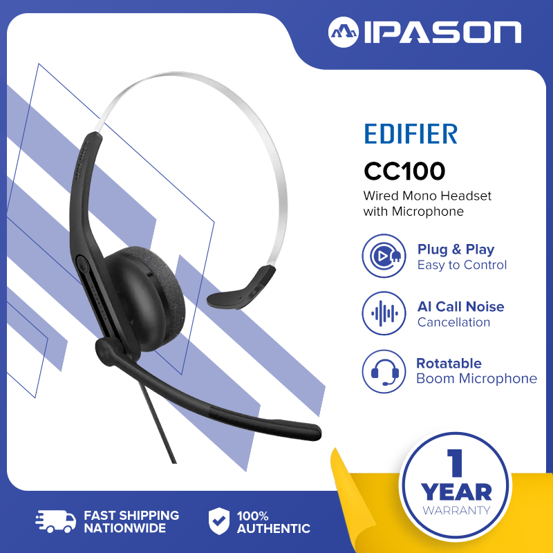 Edifier CC100 Dual-Microphone AI High-Definition Smart Over-Ear Headset ...