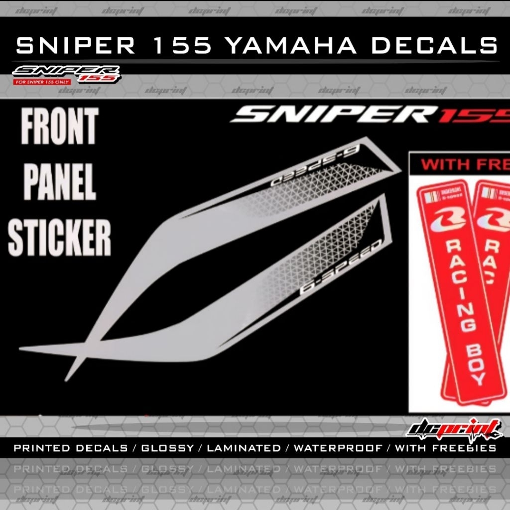Sniper 155 Yamaha Version 3 Front Panel Decals Laminated Vinyl Stickers ...