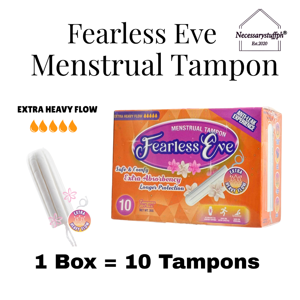 Fearless Eve Extra Heavy Flow Menstrual Tampons (1 Box = 10 Tampons ...