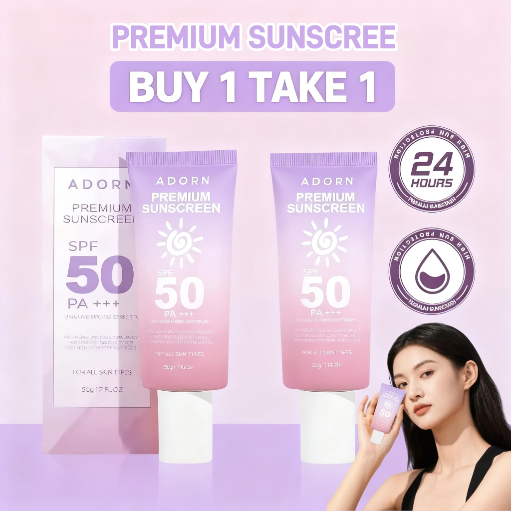【BUY 1 TAKE 1】ADORN Premium Sunscreen SPF 50 with Whitening and Long ...