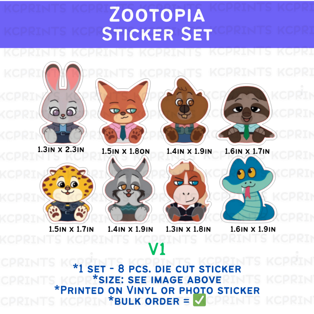 [FANMADE] Zootopia Sticker Pack Cute Art Deco Cartoon | Shopee Philippines