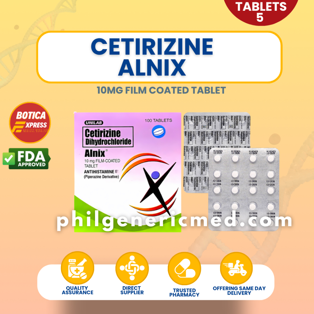 Alnix Cetirizine Tablet Antihistamine l Anti-Allergy (5 Tablets ...