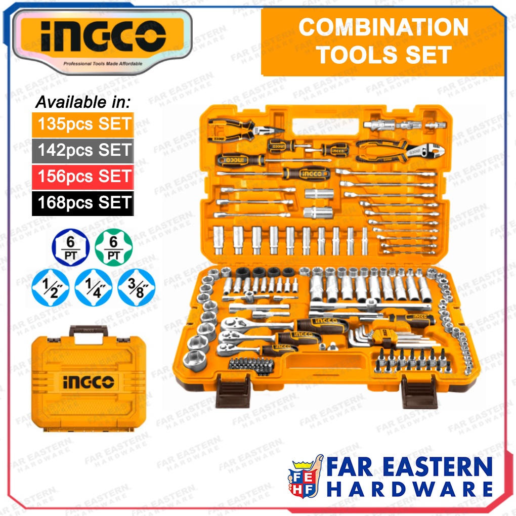 INGCO Combination DIY Hand Tool Set Socket / Pliers / Allen Wrench ...