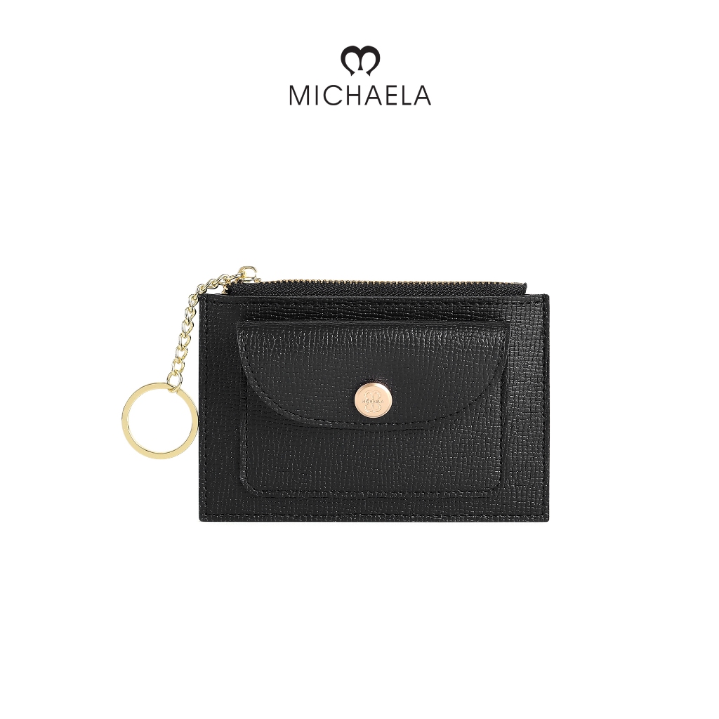 MICHAELA Sleek Zipper Coin Purse with Keychain 3 Slots Chic for ...