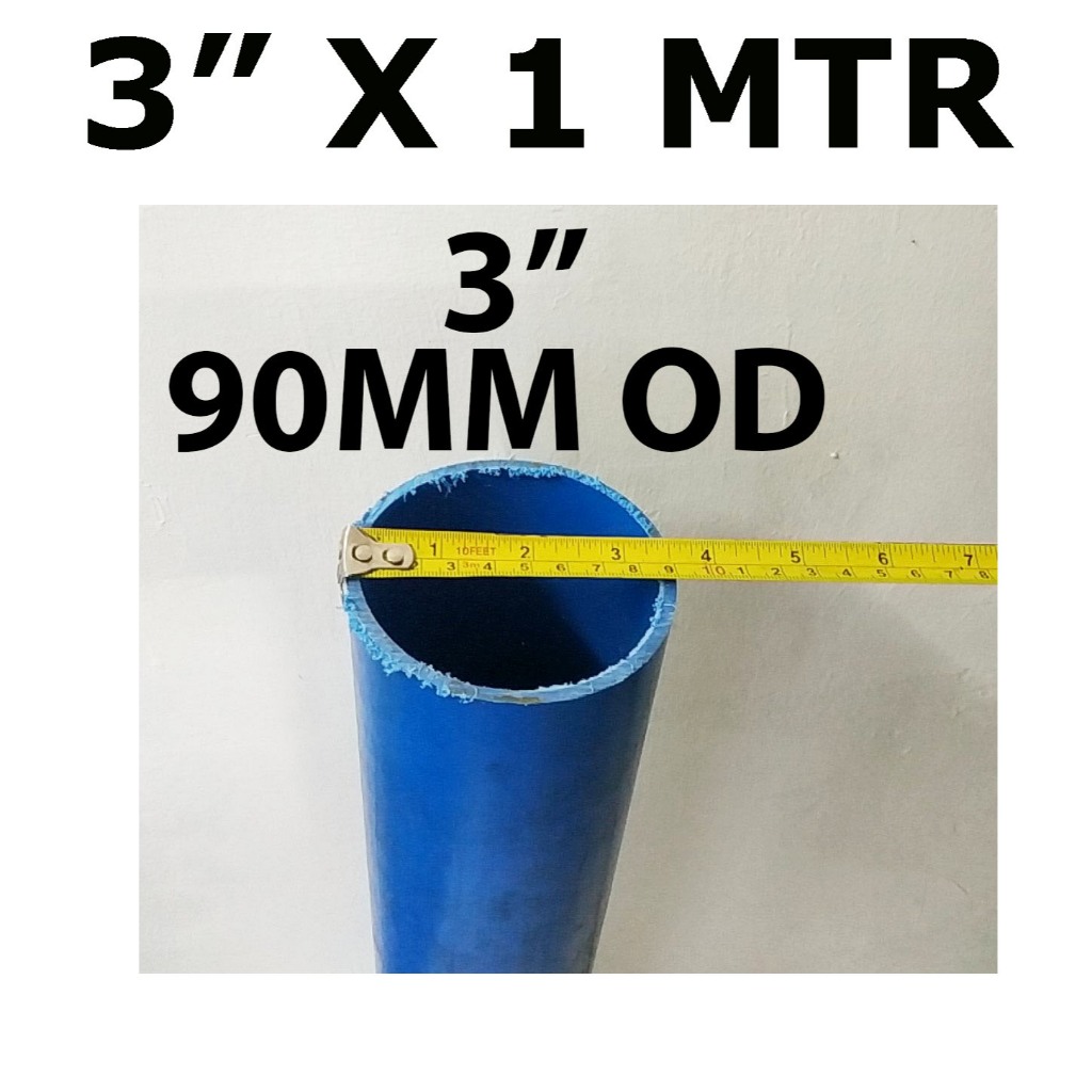 ( 90MM X 1 METER ) PVC PIPE 90MM X 1 METER BLUE FOR CLEAN WATER == PVC ...