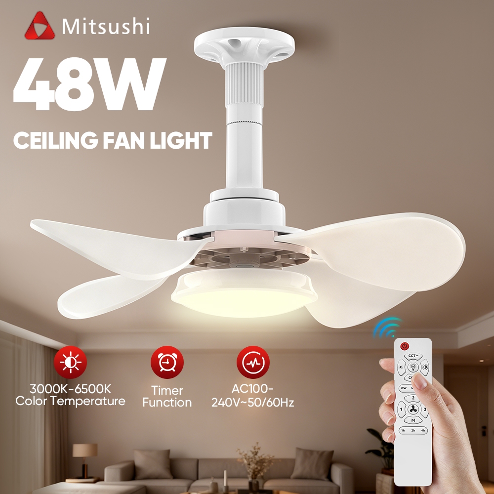 OUKANING 52 In. Indoor Black Modern Ceiling Fan With 5 Brown Tropical Palm Leaf Shaped Blades And Remote No Bulbs Included Hcx186 Us Bt - View #7