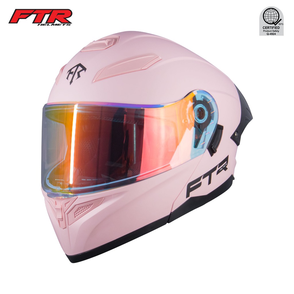FTR Helmets N-85 Pink Matte - Modular Dual Visor Helmet | FTR Helmets ...