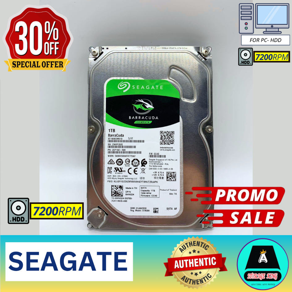 Seagate ST1000DM010 Sata3 7200Rpm 64MB 3.5 inç 1TB HDD | Atom Bilişim