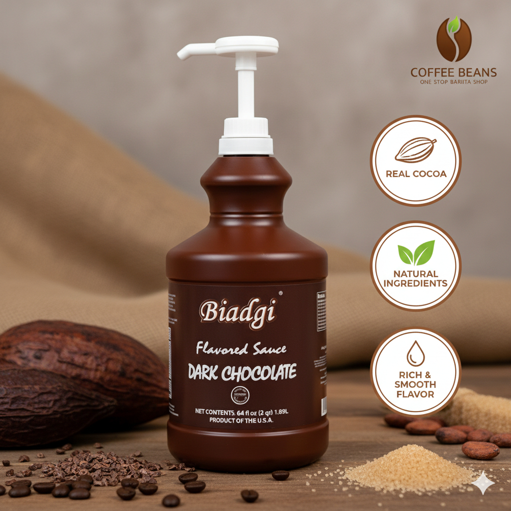 Biadgi Gourmet Dark Chocolate Sauce 1.89L | Rich Café-Grade Chocolate ...