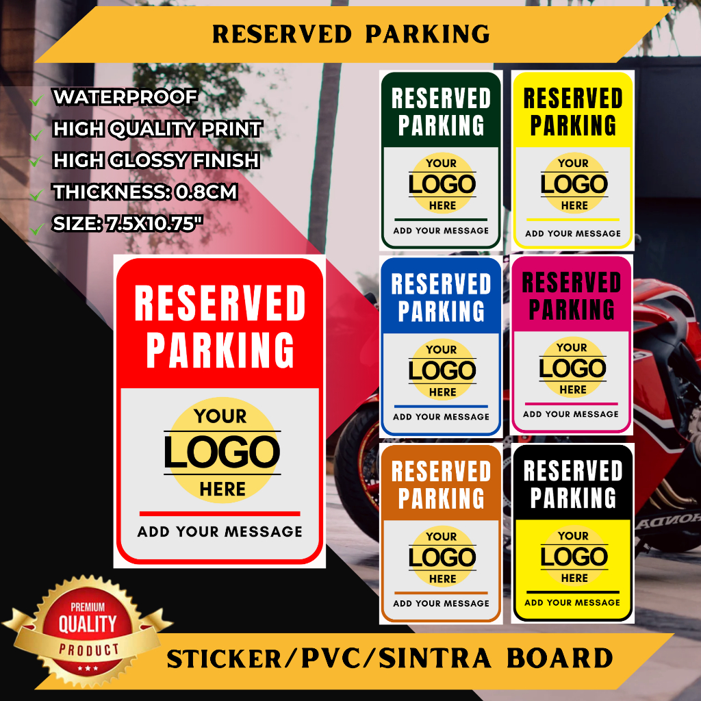 RESERVE PARKING SIGN PVC STICKER SINTRA A4 CUSTOM new | Shopee Philippines