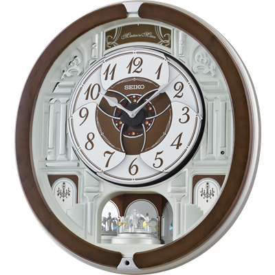 Seiko Wall Clock QXM615B Brown Marble Case 44.3cm | Shopee Philippines