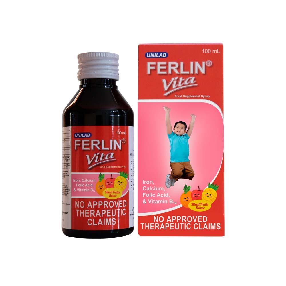 Ferlin Vita Syrup 100ml Good-Tasting Iron Supplement For Everyday Use ...