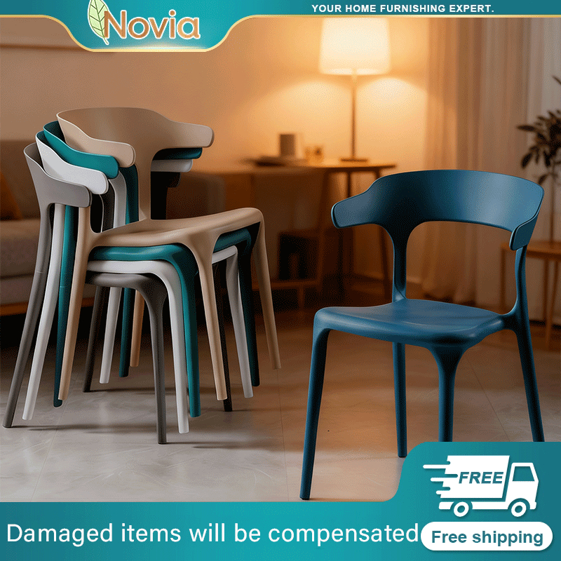 Novia Nordic Horn Chair Chair Dining Stackable Plastic Chair Home Chair ...