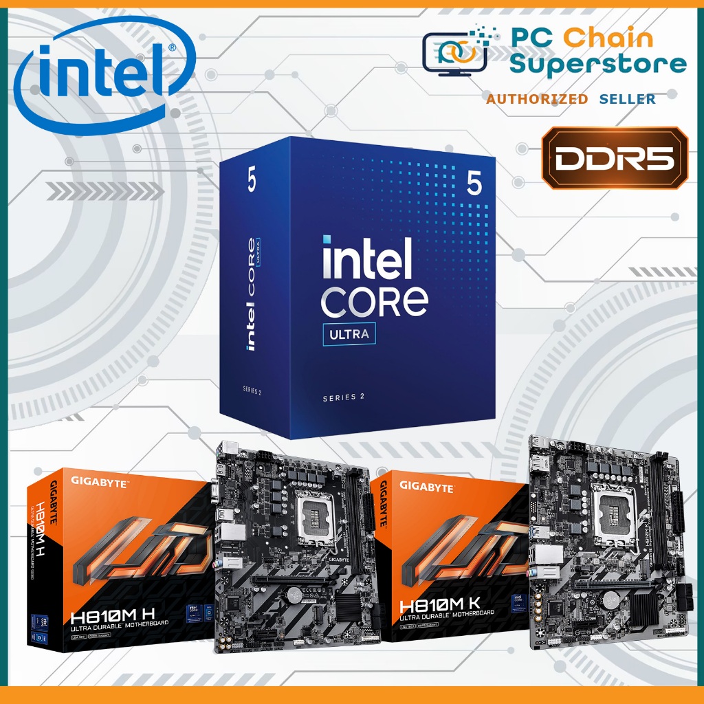 (Bundle) Intel Core Ultra 5 225 LGA1851 Processor + Gigabyte H810M-K ...