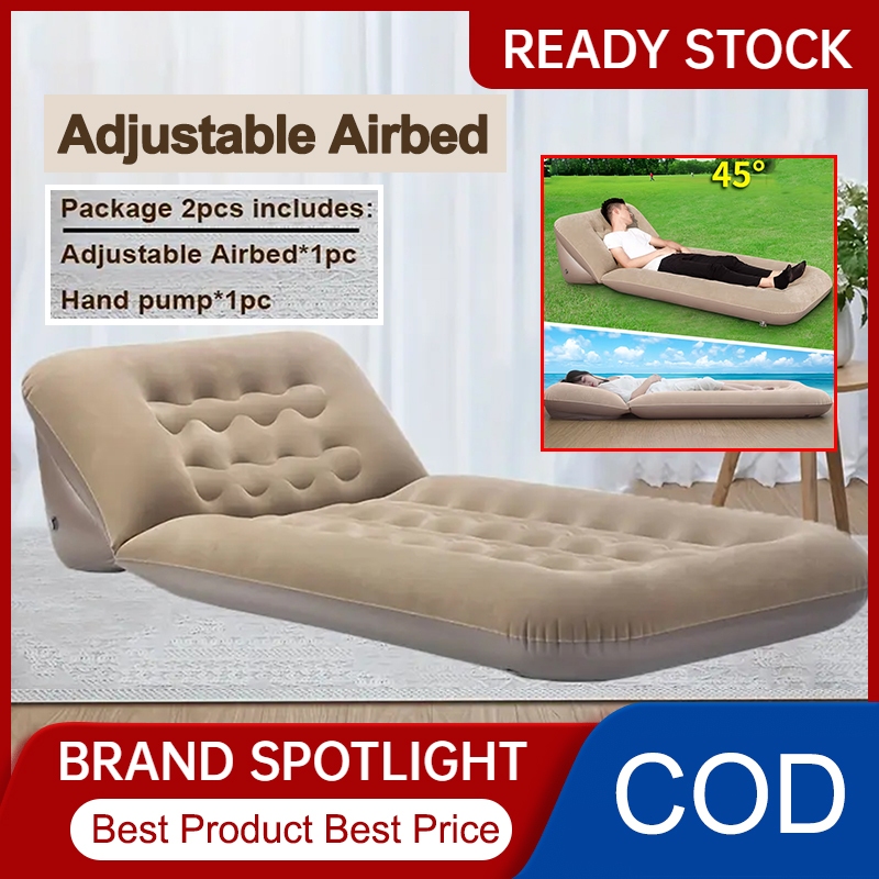 Camebust Inflatable Flocked PVC Sofa Single Foldable Bed Relaxing ...