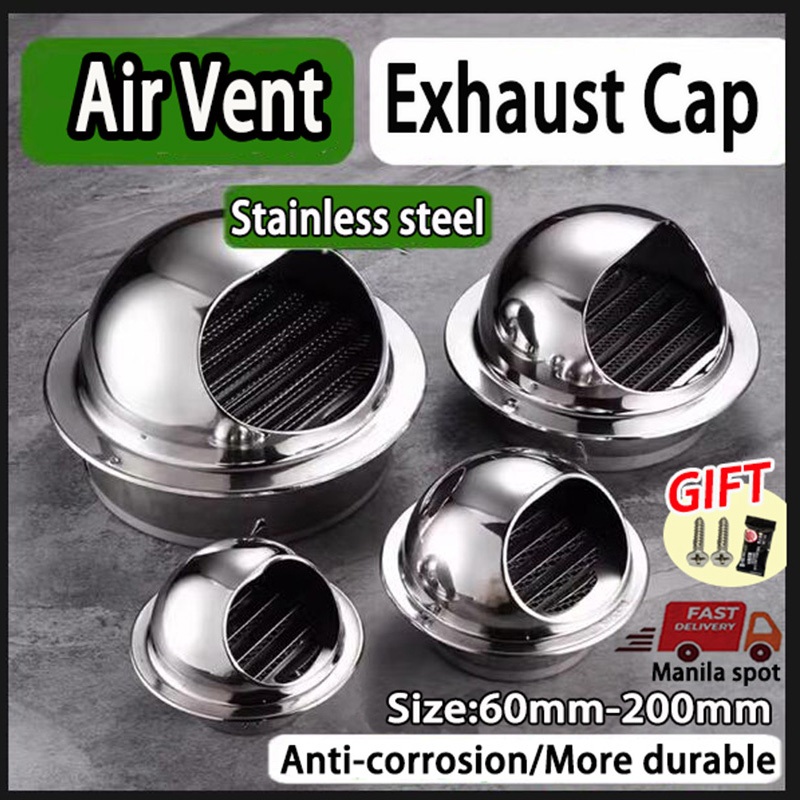 2-8in Vent Cap 304 Stainless Steel Wall Ceiling Air Vent Ducting ...