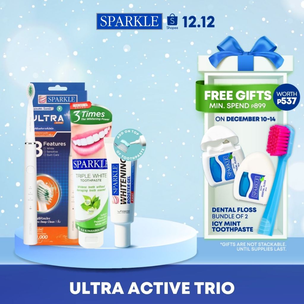 SPARKLE Ultra Active Trio (Ultra Active Toothbrush, Triple White ...