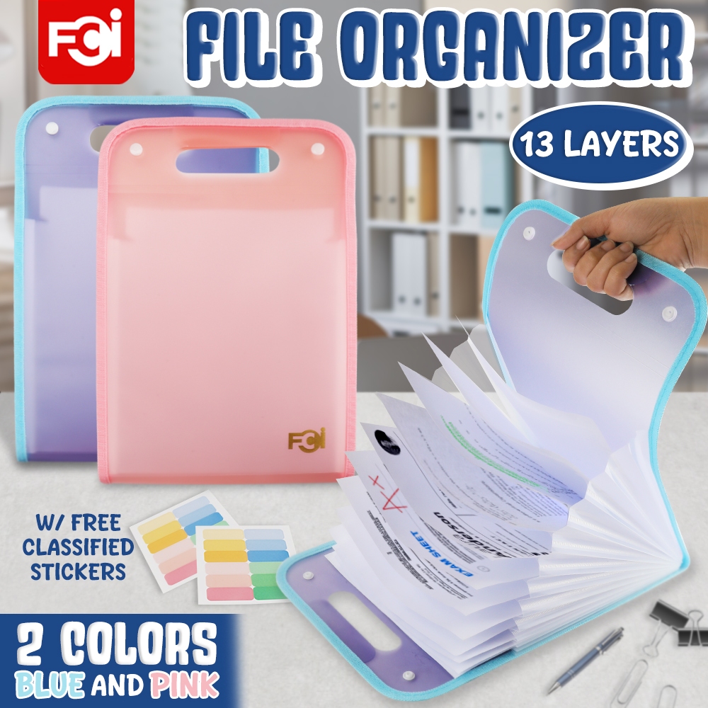FCI A4 Document File Bag with Stickers Easy-Label Organizer Waterproof ...