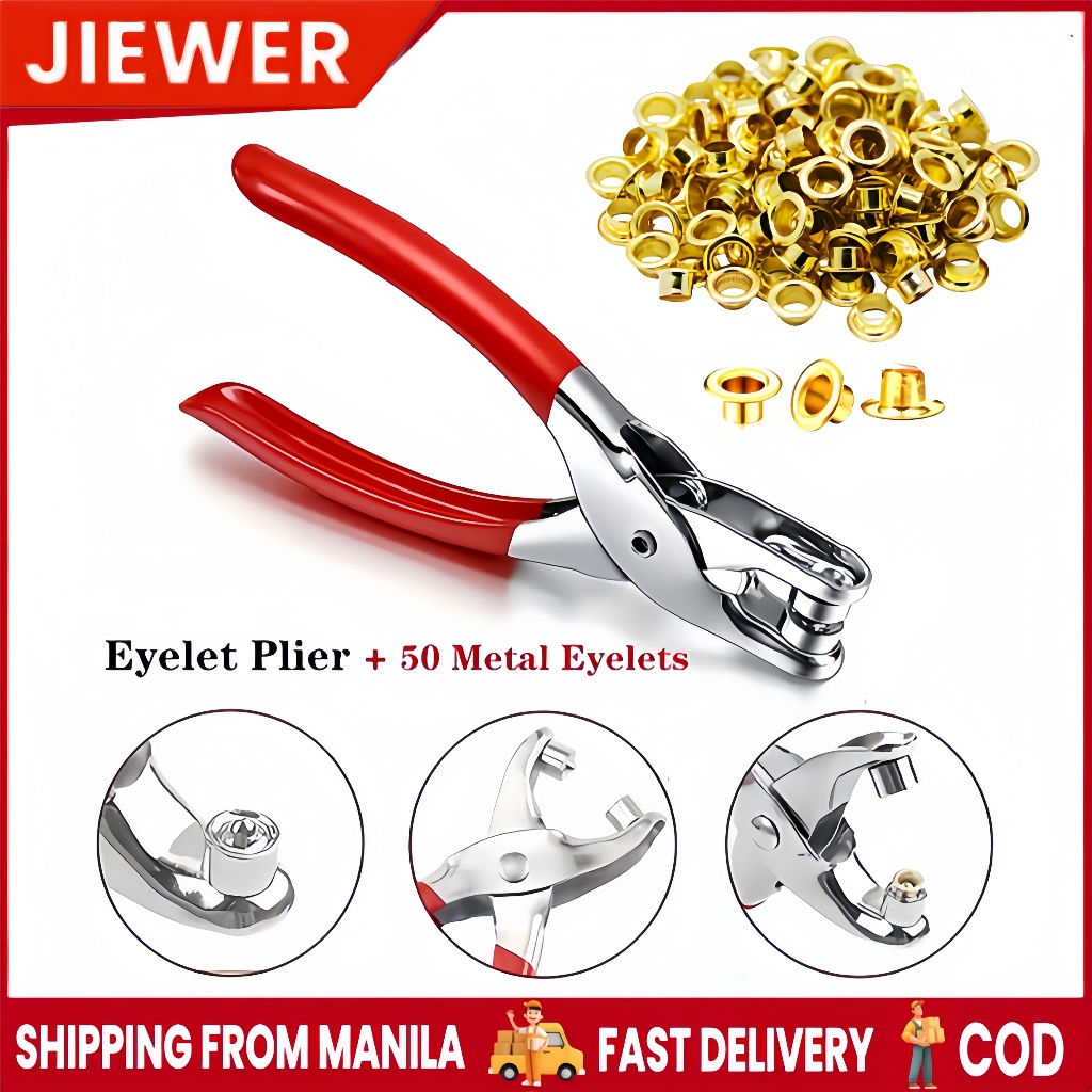 50Pcs Heavy Duty Grommet Eyelet Kit With Aluminum Alloy Hole Punch ...