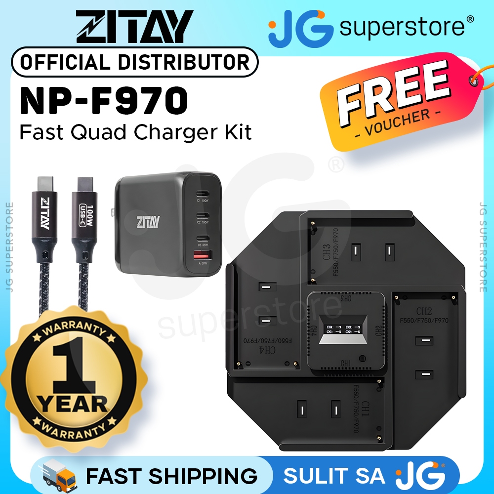 ZITAY High-Power NP-F Fast Quad Charger Kit | Shopee Philippines