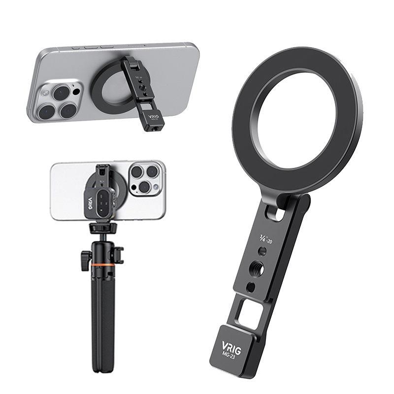 MG-23 Magnetic Phone Stand with 1/4'' Cold Shoe Mount Foldable Tripod ...