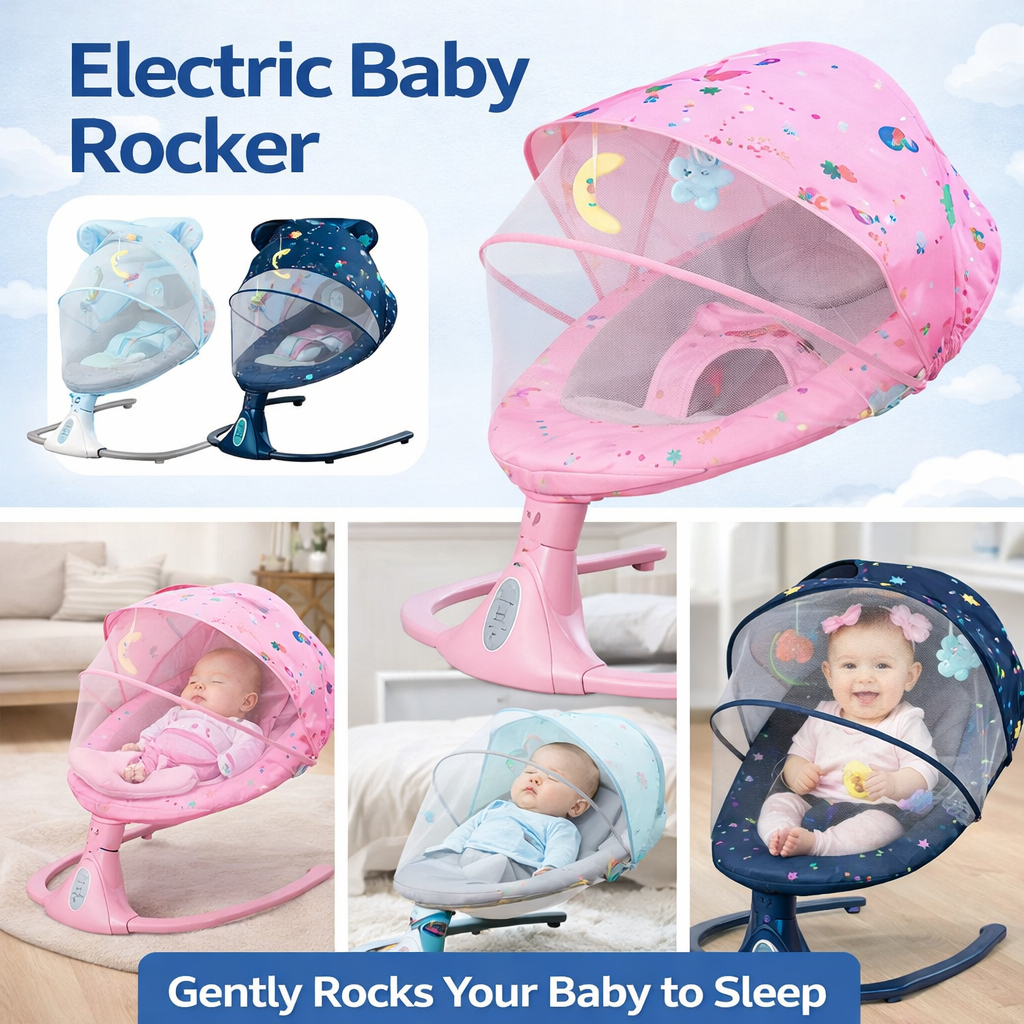 Electric Rocking Chair for Baby Infant Rocker Foldable Baby Electric ...