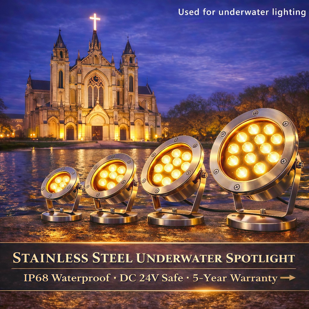 DC24V Stainless Steel LED Underwater Fountain Light IP68 RGB for Pond ...