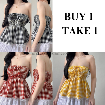 BUY 1 TAKE 1 (Total of 2pcs) FLOWY Gingham Ribbon Smocking Tube for ...