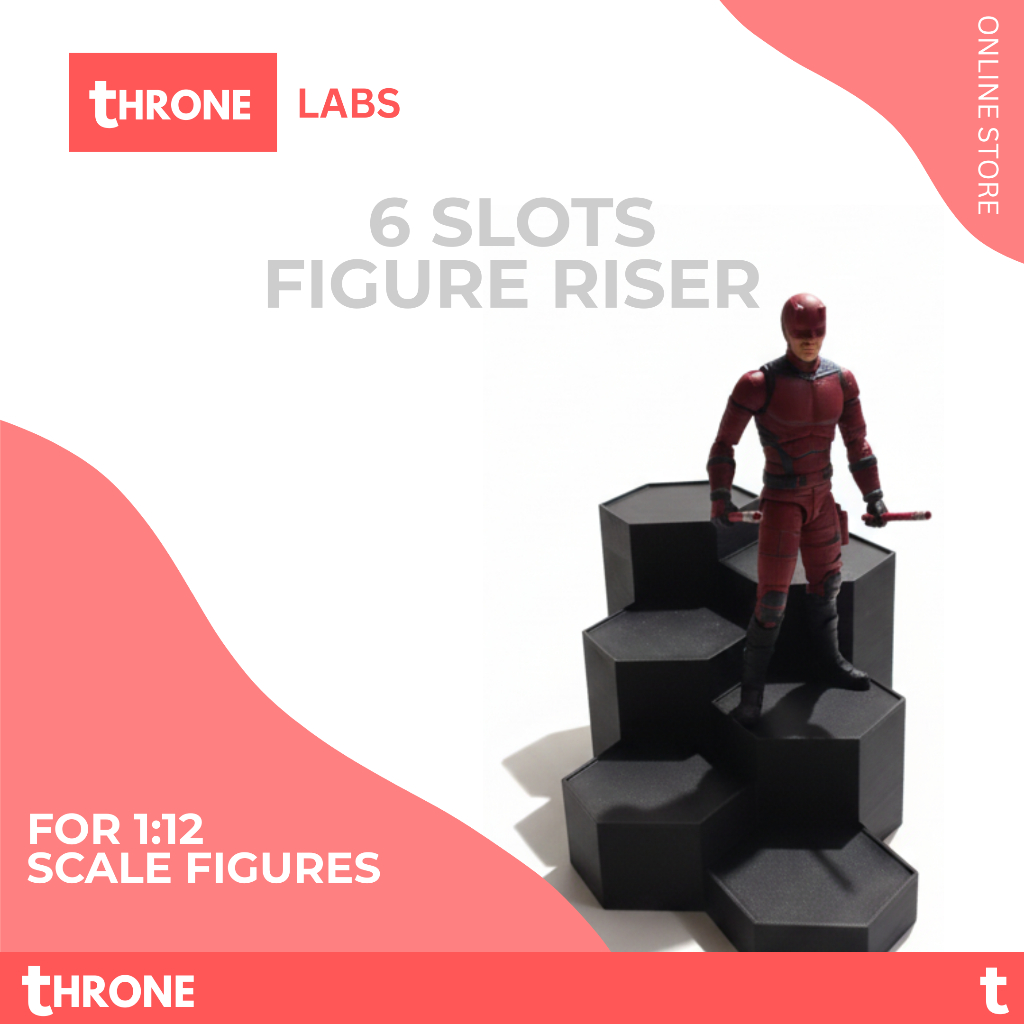 Action Figure 6 Slots Hex Risers Black or White | Shopee Philippines