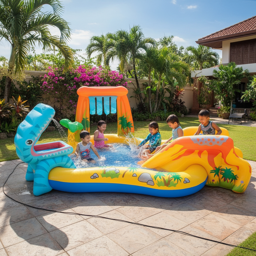 Children play fountain pvc inflatable fountain baby spray bath tub baby ...