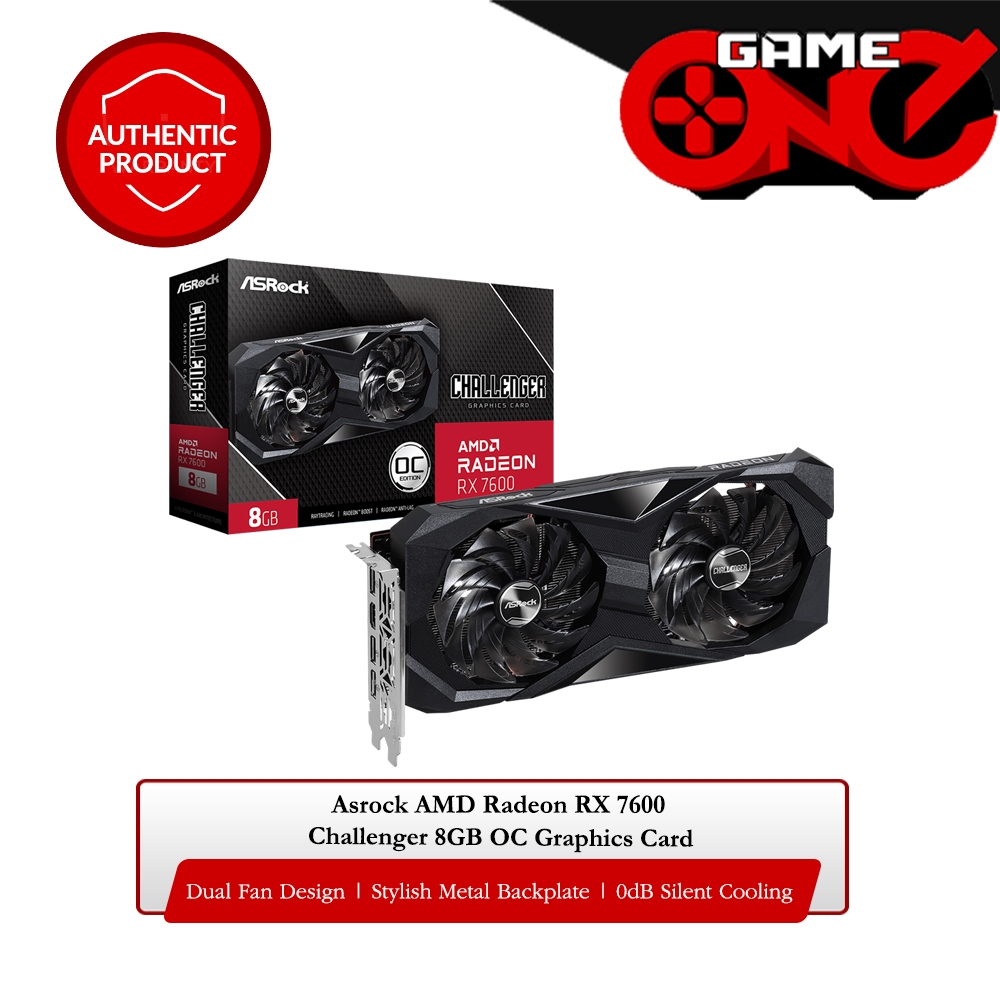 Asrock AMD Radeon RX 7600 Challenger 8GB GDDR6 OC Graphics Card ...