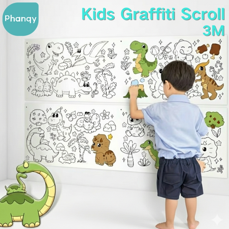Phanqy 3M Kids Graffiti Scroll Coloring Painting Drawing Paper Coloring ...