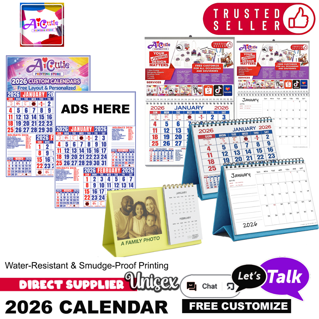 2026 Personalized Calendar | Wall & Desk Calendar with FREE Custom Ads ...