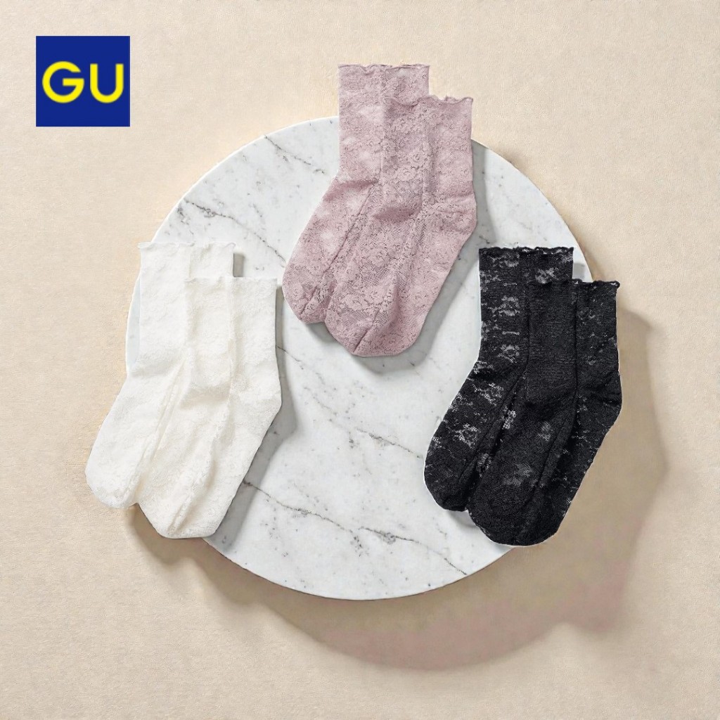 GU Lace Crew Socks 2025AW Direct Japan 3 Popular Colors | Shopee ...