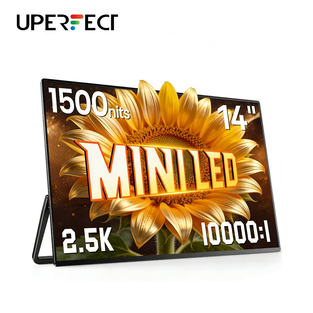UPERFECT Portable Monitor Mini LED 14 inch 2.5K FreeSync 1ms 1500Nits ...