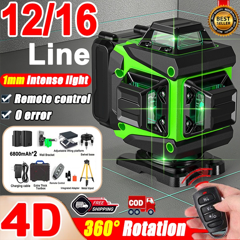 【10 year warranty】LaserLevel 16Lines Green Light Digital Level Auto ...