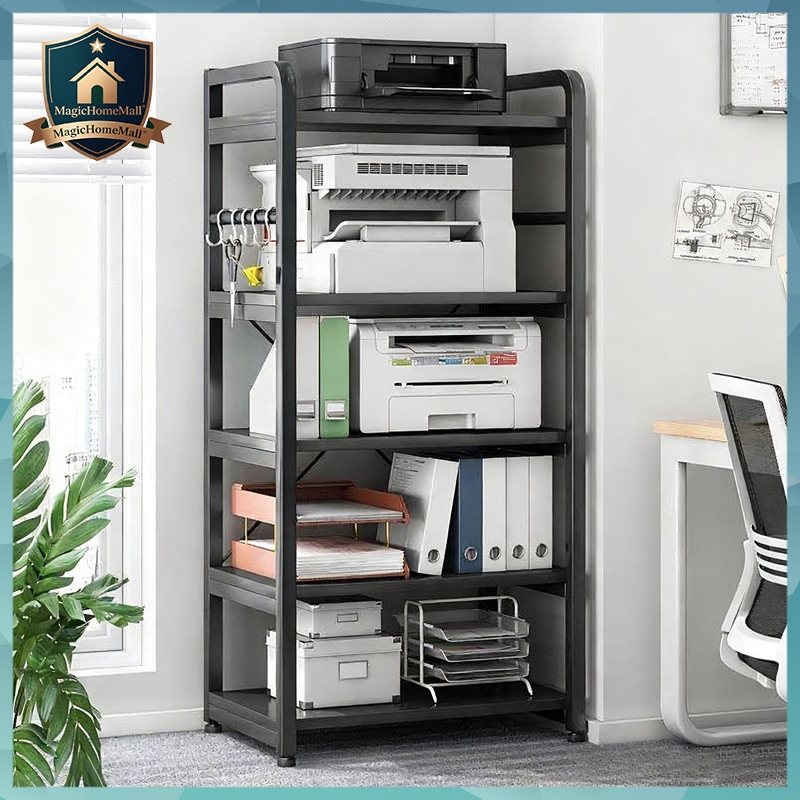 Office Storage Rack Printer Floor Stand Shelf Wooden Steel Racks Files ...