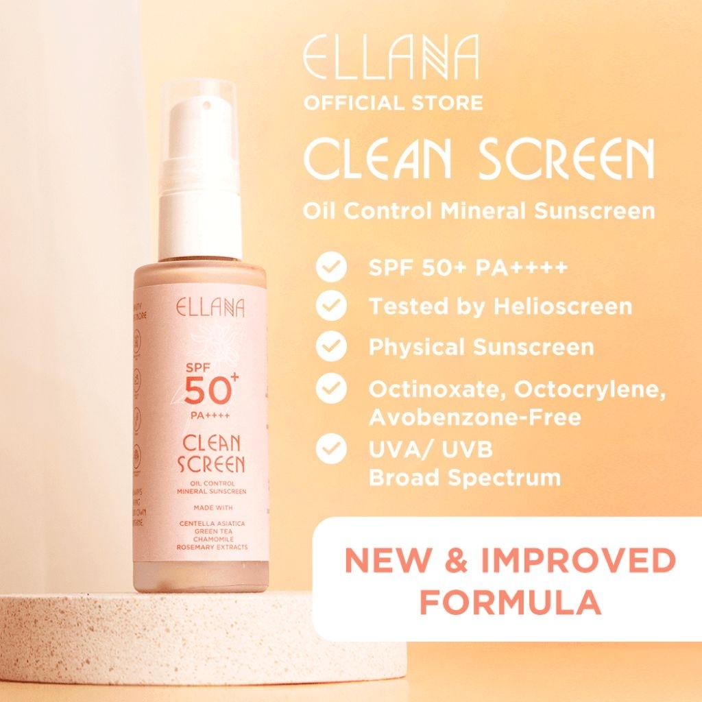 ELLANA Clean Screen SPF 50+ PA++++ Oil Control Mineral Sunscreen with ...