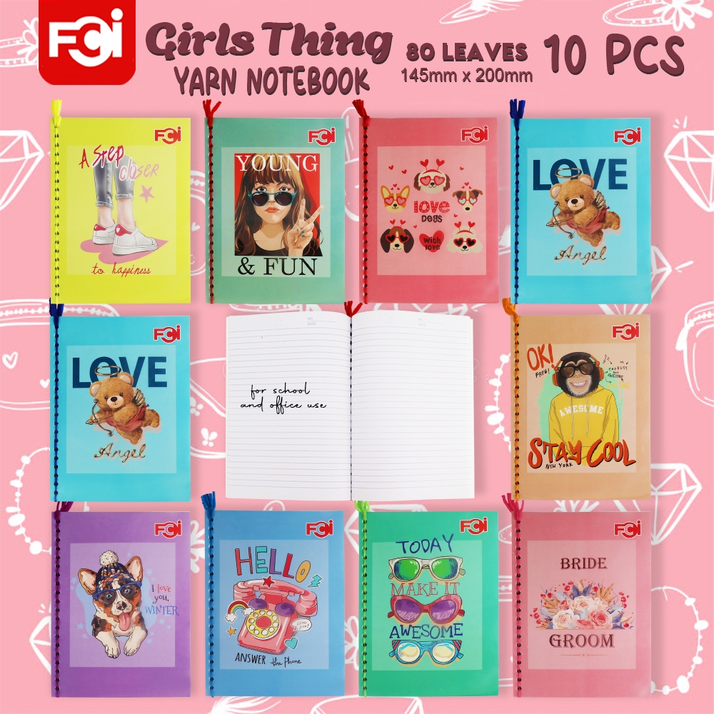 FCI SPIRAL NOTEBOOK WITH YARN (YARN NTBK) ASSORTED DESIGN 80leaves ...
