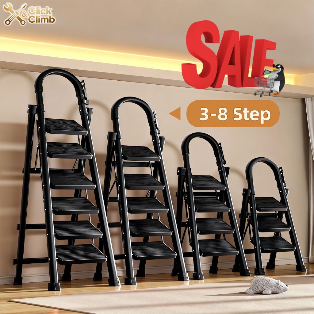 Ladder Foldable Aluminum Heavy Duty Household Step Ladder Multifunction ...