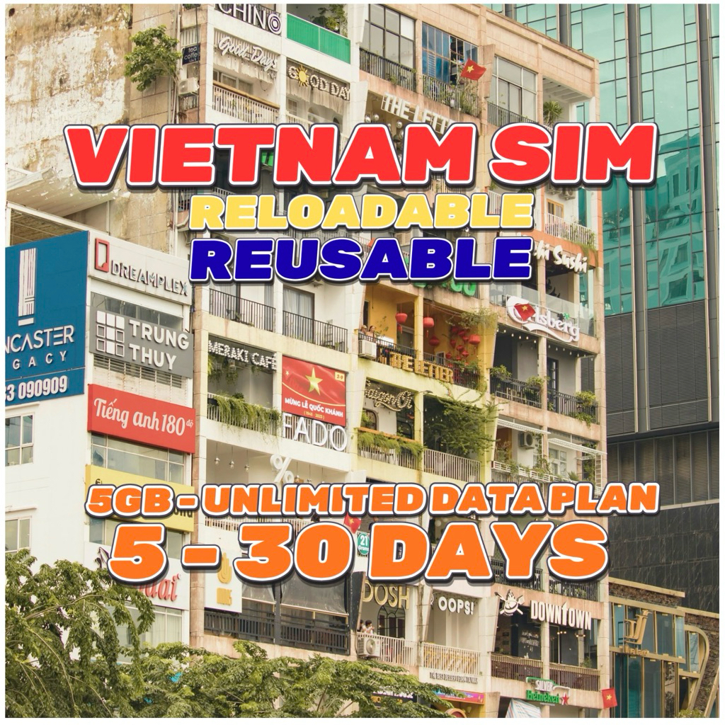 VIETNAM TRAVEL DATA SIM CARD (RELOADABLE) | Shopee Philippines