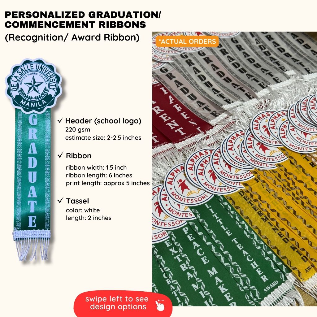 Personalized Graduation/ Commencement/ Recognition/ Awards Ribbon ...