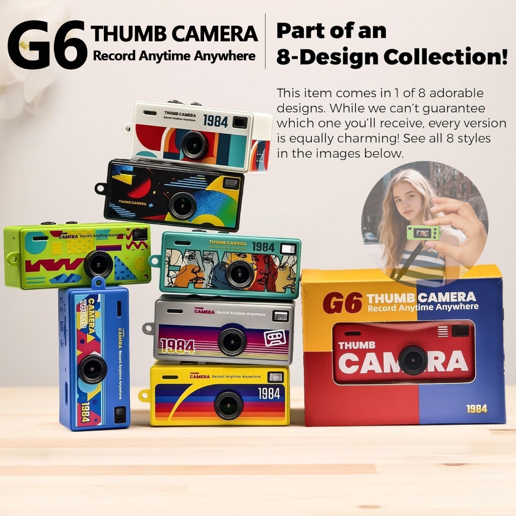 Mini Camera Keychain 1984 Retro Portable Thumb Camera 1080P Small ...