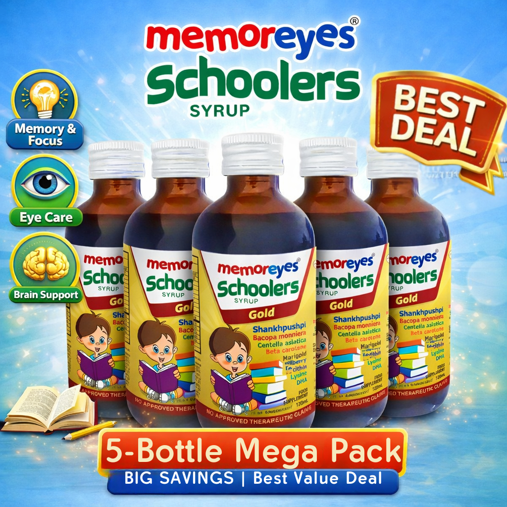 MemorEyes Schoolers Gold Syrup 120ml | Memory Booster for Kids Ages 4-9 ...